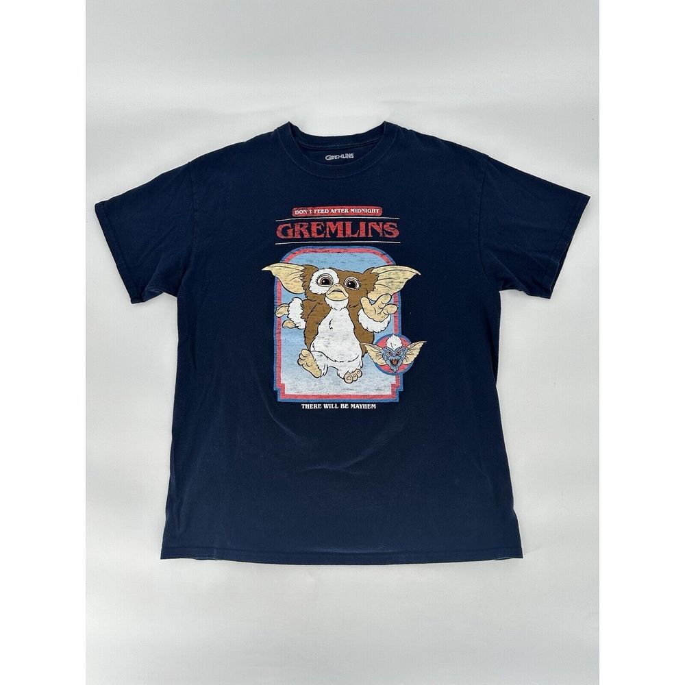 Gremlins Blue Short Sleeve T-Shirt Men's Size‎  Graphic Logo 100% Cotton